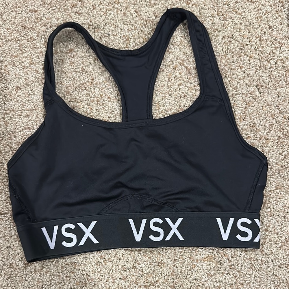 Victoria's Secret Black Sports Bra with Racerback Design
